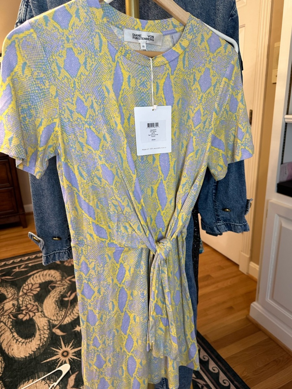 DVF Python Print Mini Dress NWT - Picture 3 of 5
